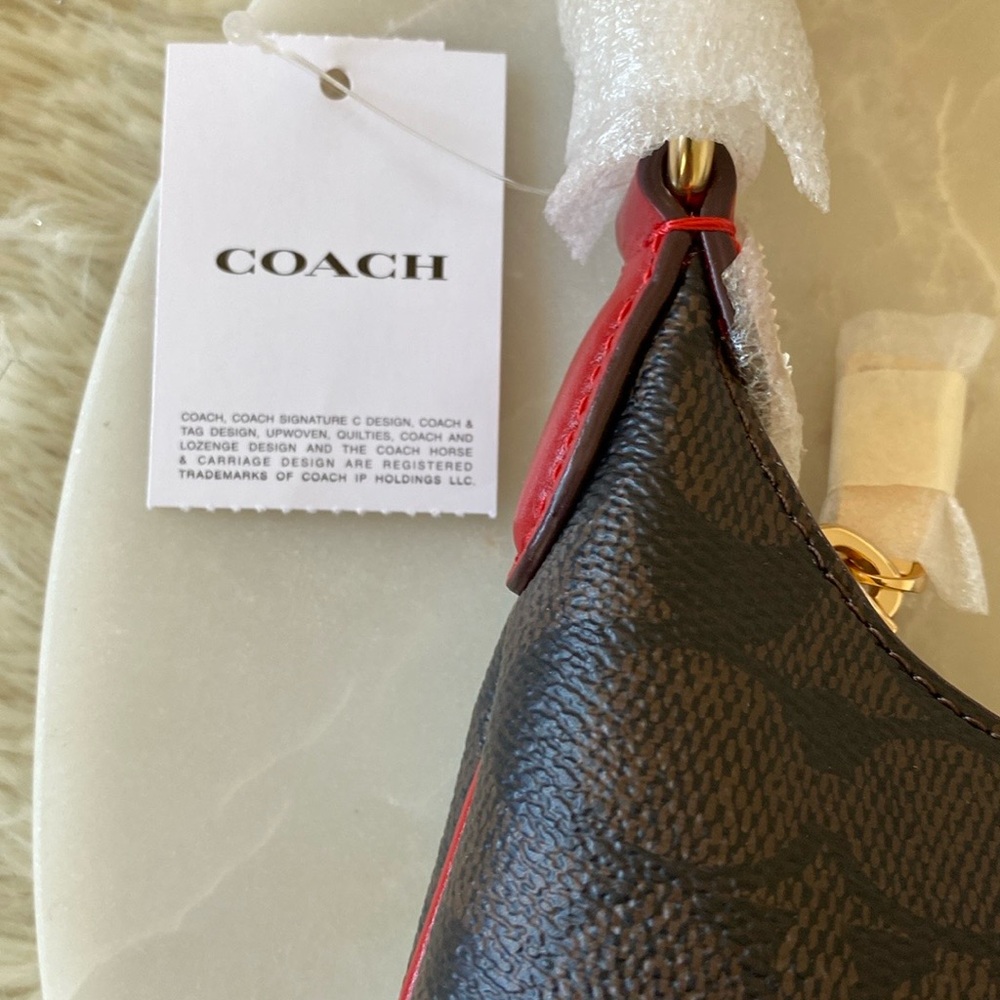 NWT Coach Payton Hobo Brown Signature Shoulder Bag - Picture 7 of 12